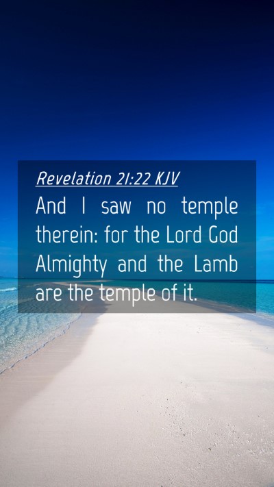 Picture 04 - Revelation 21:22 KJV Mobile Phone Wallpaper - And I saw no temple therein: for the Lord God - Mobile Bible Verse Wallpaper