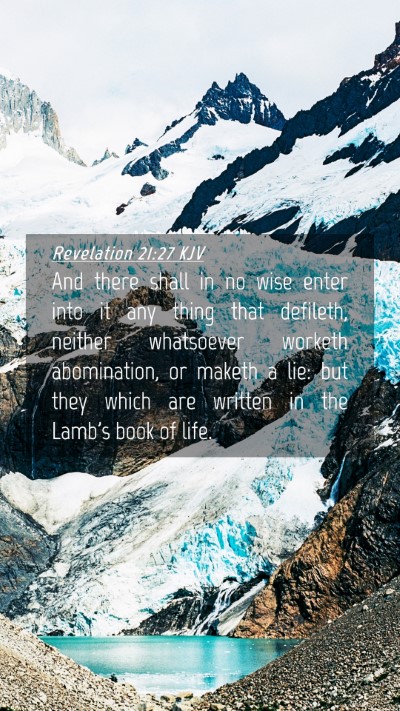 Picture 04 - Revelation 21:27 KJV Mobile Phone Wallpaper - And there shall in no wise enter into it any - Mobile Bible Verse Wallpaper