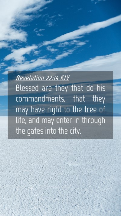 Picture 04 - Revelation 22:14 KJV Mobile Phone Wallpaper - Blessed are they that do his commandments, that - Mobile Bible Verse Wallpaper
