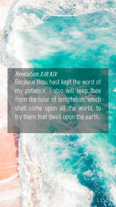 Picture 04 - Revelation 3:10 KJV Mobile Phone Wallpaper - Because thou hast kept the word of my patience, I - Mobile Bible Verse Wallpaper