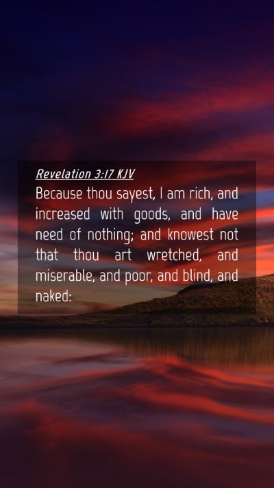 Picture 04 - Revelation 3:17 KJV Mobile Phone Wallpaper - Because thou sayest, I am rich, and increased - Mobile Bible Verse Wallpaper