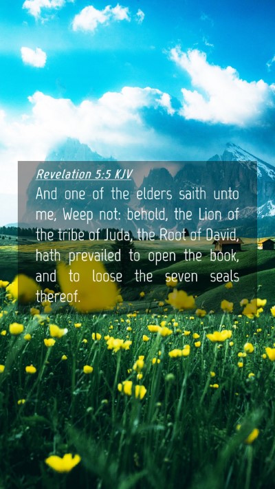 Picture 04 - Revelation 5:5 KJV Mobile Phone Wallpaper - And one of the elders saith unto me, Weep not: - Mobile Bible Verse Wallpaper