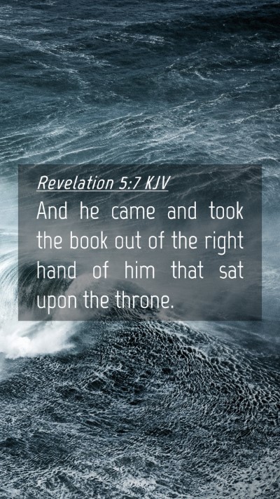 Picture 04 - Revelation 5:7 KJV Mobile Phone Wallpaper - And he came and took the book out of the right - Mobile Bible Verse Wallpaper