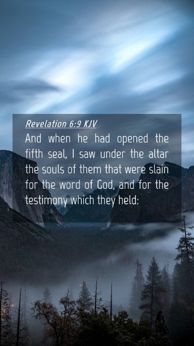 Picture 04 - Revelation 6:9 KJV Mobile Phone Wallpaper - And when he had opened the fifth seal, I saw - Mobile Bible Verse Wallpaper