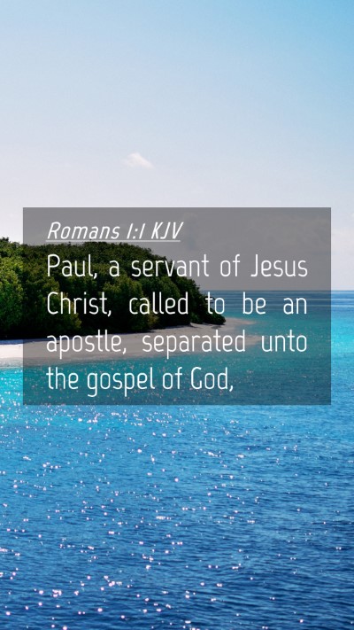 Picture 04 - Romans 1:1 KJV Mobile Phone Wallpaper - Paul, a servant of Jesus Christ, called to be an - Mobile Bible Verse Wallpaper