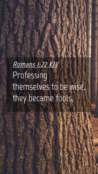 Picture 04 - Romans 1:22 KJV Mobile Phone Wallpaper - Professing themselves to be wise, they became - Mobile Bible Verse Wallpaper