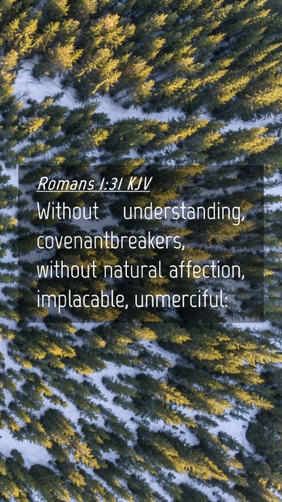 Picture 04 - Romans 1:31 KJV Mobile Phone Wallpaper - Without understanding, covenantbreakers, without - Mobile Bible Verse Wallpaper