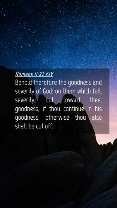 Picture 04 - Romans 11:22 KJV Mobile Phone Wallpaper - Behold therefore the goodness and severity of - Mobile Bible Verse Wallpaper