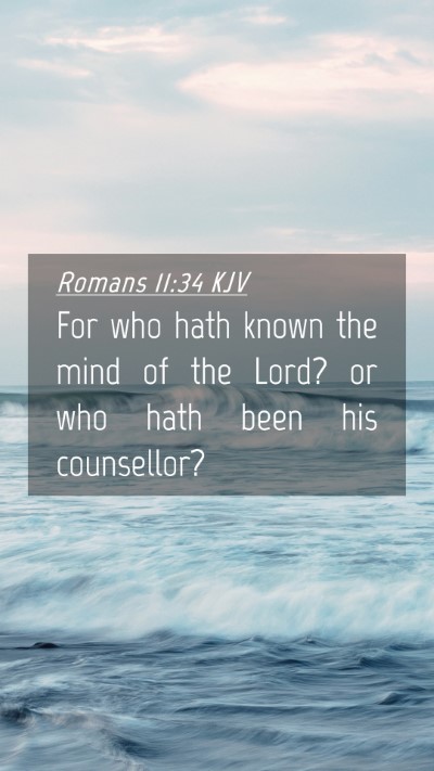 Picture 04 - Romans 11:34 KJV Mobile Phone Wallpaper - For who hath known the mind of the Lord? or who - Mobile Bible Verse Wallpaper