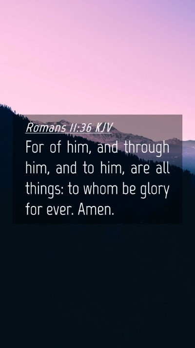 Picture 04 - Romans 11:36 KJV Mobile Phone Wallpaper - For of him, and through him, and to him, are all - Mobile Bible Verse Wallpaper