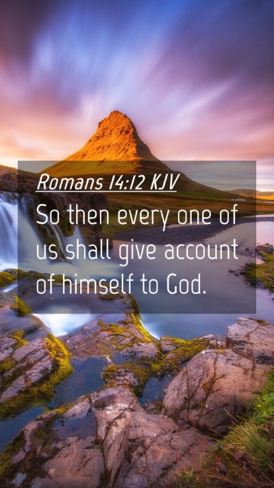 Picture 04 - Romans 14:12 KJV Mobile Phone Wallpaper - So then every one of us shall give account of - Mobile Bible Verse Wallpaper