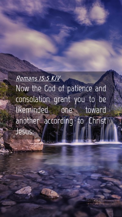 Picture 04 - Romans 15:5 KJV Mobile Phone Wallpaper - Now the God of patience and consolation grant you - Mobile Bible Verse Wallpaper