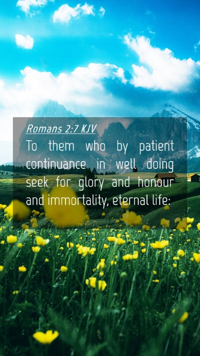 Picture 04 - Romans 2:7 KJV Mobile Phone Wallpaper - To them who by patient continuance in well doing - Mobile Bible Verse Wallpaper