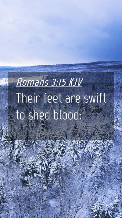 Picture 04 - Romans 3:15 KJV Mobile Phone Wallpaper - Their feet are swift to shed - Mobile Bible Verse Wallpaper