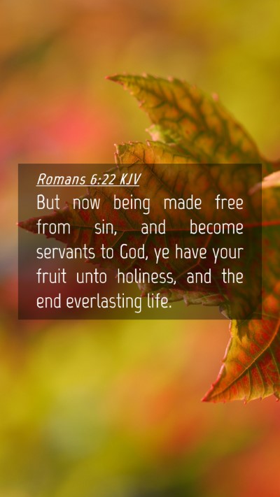 Picture 04 - Romans 6:22 KJV Mobile Phone Wallpaper - But now being made free from sin, and become - Mobile Bible Verse Wallpaper
