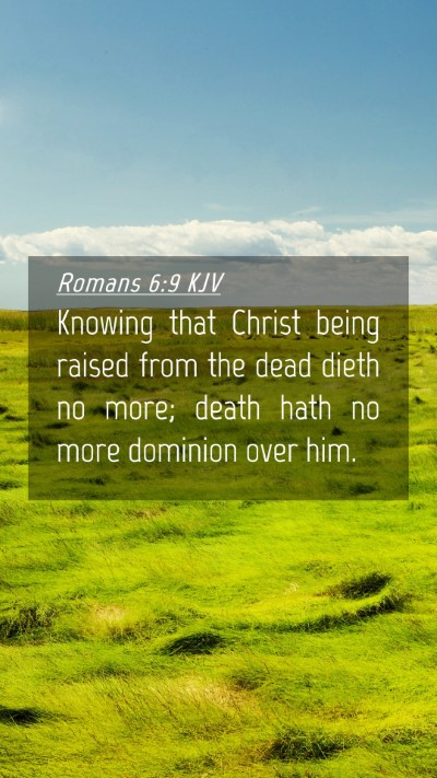 Picture 04 - Romans 6:9 KJV Mobile Phone Wallpaper - Knowing that Christ being raised from the dead - Mobile Bible Verse Wallpaper