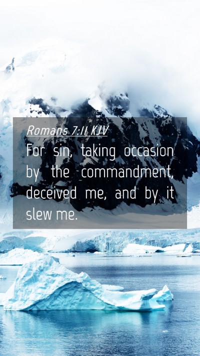 Picture 04 - Romans 7:11 KJV Mobile Phone Wallpaper - For sin, taking occasion by the commandment, - Mobile Bible Verse Wallpaper
