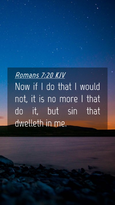 Picture 04 - Romans 7:20 KJV Mobile Phone Wallpaper - Now if I do that I would not, it is no more I - Mobile Bible Verse Wallpaper