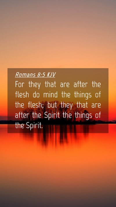 Picture 04 - Romans 8:5 KJV Mobile Phone Wallpaper - For they that are after the flesh do mind the - Mobile Bible Verse Wallpaper