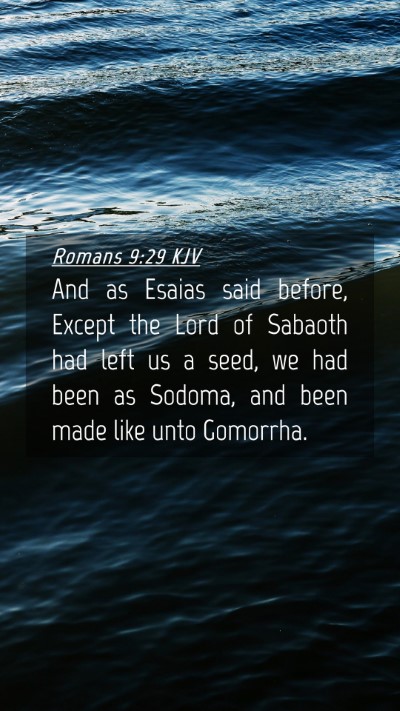 Picture 04 - Romans 9:29 KJV Mobile Phone Wallpaper - And as Esaias said before, Except the Lord of - Mobile Bible Verse Wallpaper