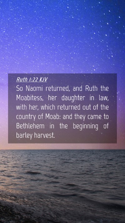 Picture 04 - Ruth 1:22 KJV Mobile Phone Wallpaper - So Naomi returned, and Ruth the Moabitess, her - Mobile Bible Verse Wallpaper