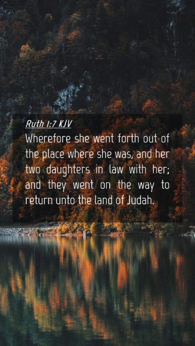 Picture 04 - Ruth 1:7 KJV Mobile Phone Wallpaper - Wherefore she went forth out of the place where - Mobile Bible Verse Wallpaper
