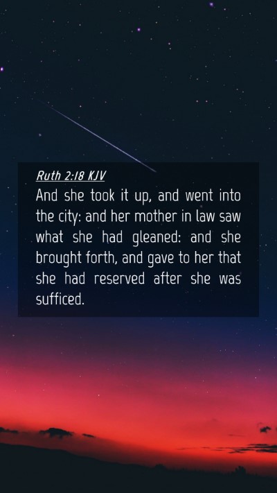 Picture 04 - Ruth 2:18 KJV Mobile Phone Wallpaper - And she took it up, and went into the city: and - Mobile Bible Verse Wallpaper