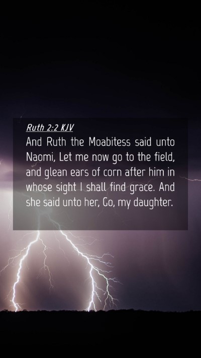 Picture 04 - Ruth 2:2 KJV Mobile Phone Wallpaper - And Ruth the Moabitess said unto Naomi, Let me - Mobile Bible Verse Wallpaper