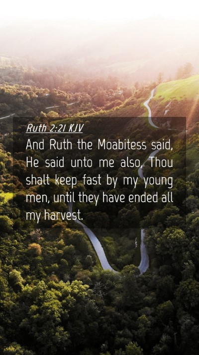 Picture 04 - Ruth 2:21 KJV Mobile Phone Wallpaper - And Ruth the Moabitess said, He said unto me - Mobile Bible Verse Wallpaper