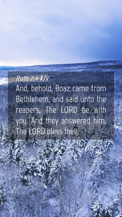 Picture 04 - Ruth 2:4 KJV Mobile Phone Wallpaper - And, behold, Boaz came from Bethlehem, and said - Mobile Bible Verse Wallpaper