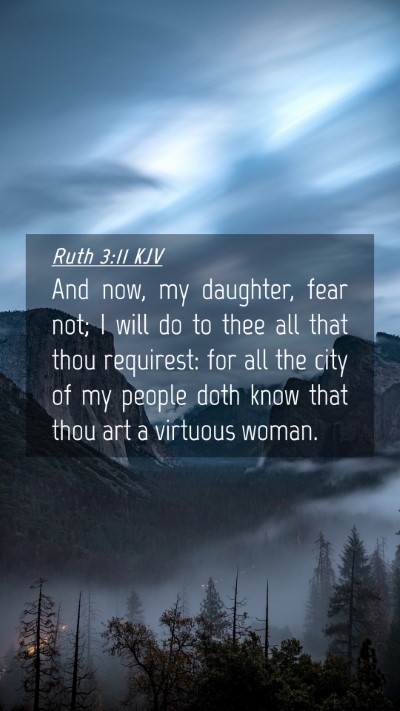 Picture 04 - Ruth 3:11 KJV Mobile Phone Wallpaper - And now, my daughter, fear not; I will do to thee - Mobile Bible Verse Wallpaper