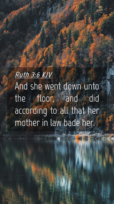 Picture 04 - Ruth 3:6 KJV Mobile Phone Wallpaper - And she went down unto the floor, and did - Mobile Bible Verse Wallpaper