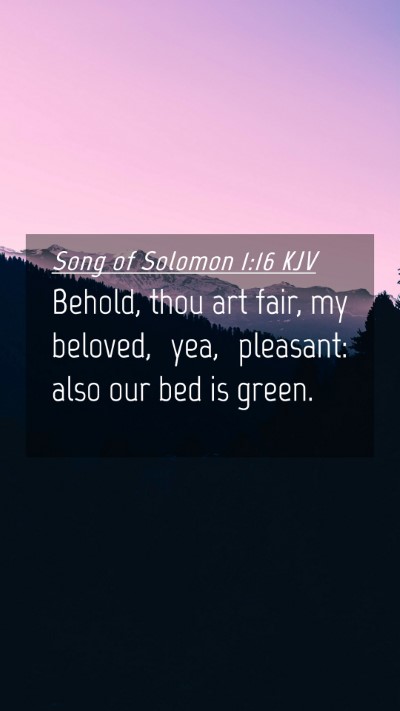Picture 04 - Song of Solomon 1:16 KJV Mobile Phone Wallpaper - Behold, thou art fair, my beloved, yea, pleasant: - Mobile Bible Verse Wallpaper