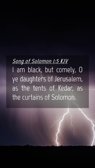 Picture 04 - Song of Solomon 1:5 KJV Mobile Phone Wallpaper - I am black, but comely, O ye daughters of - Mobile Bible Verse Wallpaper