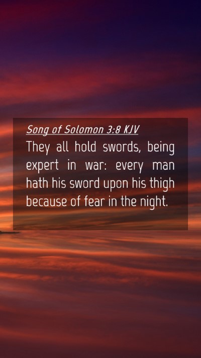 Picture 04 - Song of Solomon 3:8 KJV Mobile Phone Wallpaper - They all hold swords, being expert in war: every - Mobile Bible Verse Wallpaper