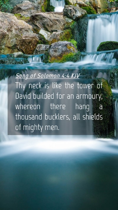 Picture 04 - Song of Solomon 4:4 KJV Mobile Phone Wallpaper - Thy neck is like the tower of David builded for - Mobile Bible Verse Wallpaper