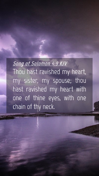 Picture 04 - Song of Solomon 4:9 KJV Mobile Phone Wallpaper - Thou hast ravished my heart, my sister, my - Mobile Bible Verse Wallpaper