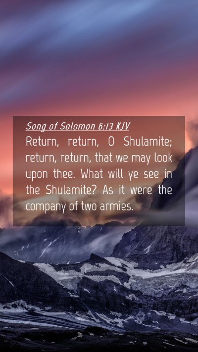 Picture 04 - Song of Solomon 6:13 KJV Mobile Phone Wallpaper - Return, return, O Shulamite; return, return, that - Mobile Bible Verse Wallpaper