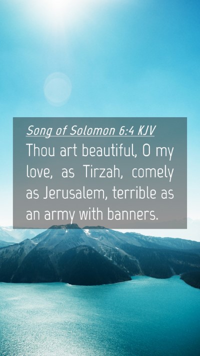 Picture 04 - Song of Solomon 6:4 KJV Mobile Phone Wallpaper - Thou art beautiful, O my love, as Tirzah, comely - Mobile Bible Verse Wallpaper