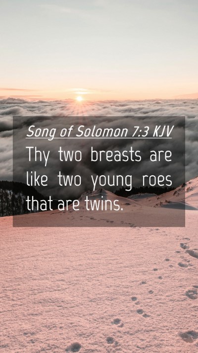 Picture 04 - Song of Solomon 7:3 KJV Mobile Phone Wallpaper - Thy two breasts are like two young roes that are - Mobile Bible Verse Wallpaper