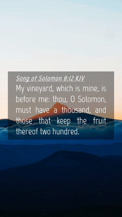 Picture 04 - Song of Solomon 8:12 KJV Mobile Phone Wallpaper - My vineyard, which is mine, is before me: thou, O - Mobile Bible Verse Wallpaper