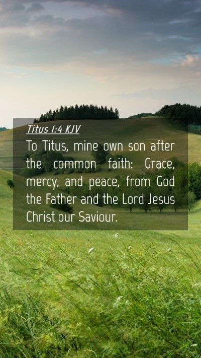 Picture 04 - Titus 1:4 KJV Mobile Phone Wallpaper - To Titus, mine own son after the common faith: - Mobile Bible Verse Wallpaper