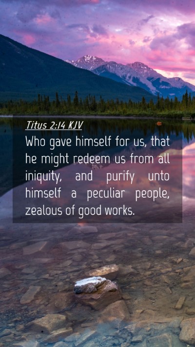Picture 04 - Titus 2:14 KJV Mobile Phone Wallpaper - Who gave himself for us, that he might redeem us - Mobile Bible Verse Wallpaper