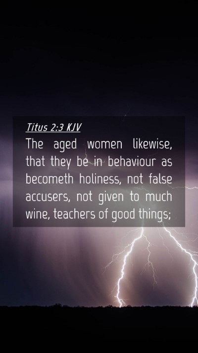 Picture 04 - Titus 2:3 KJV Mobile Phone Wallpaper - The aged women likewise, that they be in - Mobile Bible Verse Wallpaper