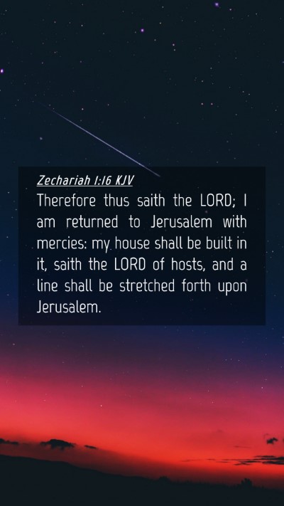 Picture 04 - Zechariah 1:16 KJV Mobile Phone Wallpaper - Therefore thus saith the LORD; I am returned to - Mobile Bible Verse Wallpaper