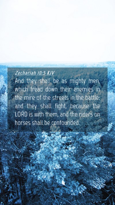 Picture 04 - Zechariah 10:5 KJV Mobile Phone Wallpaper - And they shall be as mighty men, which tread down - Mobile Bible Verse Wallpaper