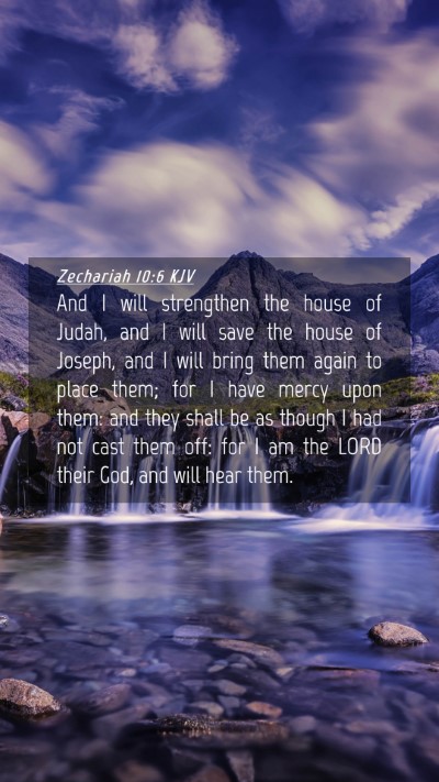 Picture 04 - Zechariah 10:6 KJV Mobile Phone Wallpaper - And I will strengthen the house of Judah, and I - Mobile Bible Verse Wallpaper