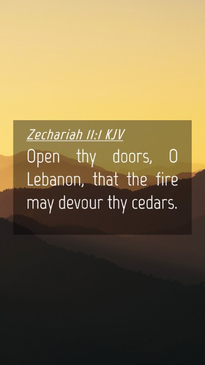 Picture 04 - Zechariah 11:1 KJV Mobile Phone Wallpaper - Open thy doors, O Lebanon, that the fire may - Mobile Bible Verse Wallpaper