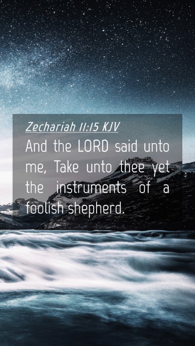 Picture 04 - Zechariah 11:15 KJV Mobile Phone Wallpaper - And the LORD said unto me, Take unto thee yet the - Mobile Bible Verse Wallpaper