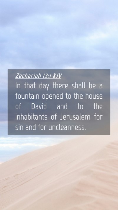 Picture 04 - Zechariah 13:1 KJV Mobile Phone Wallpaper - In that day there shall be a fountain opened to - Mobile Bible Verse Wallpaper